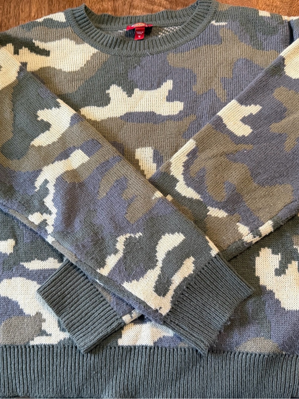 Dickies Men’s Camouflage Crewneck Sweater - Gray & White